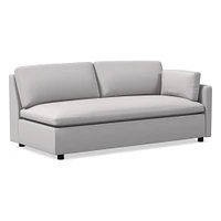 Open Box: Marin LA 75" Sofa, Down, Performance Velvet, Black, Concealed Support