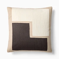 Stacked Shapes Crewel Pillow Cover, 20"x20", Slate