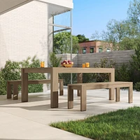 Telluride Expandable Outdoor Dining Table and 2 Benches, Reef