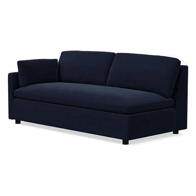 Open Box: Marin LA 75" Sofa, Down, Performance Velvet, Black, Concealed Support