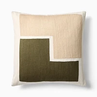 Stacked Shapes Crewel Pillow Cover, 20"x20", Slate