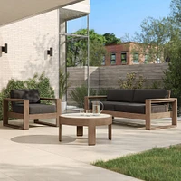 Portside Outdoor Sofa (75"), Lounge Chair & Concrete Coffee Table Set | West Elm