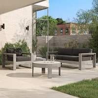 Portside Outdoor Sofa (75"), Lounge Chair & Concrete Coffee Table Set | West Elm