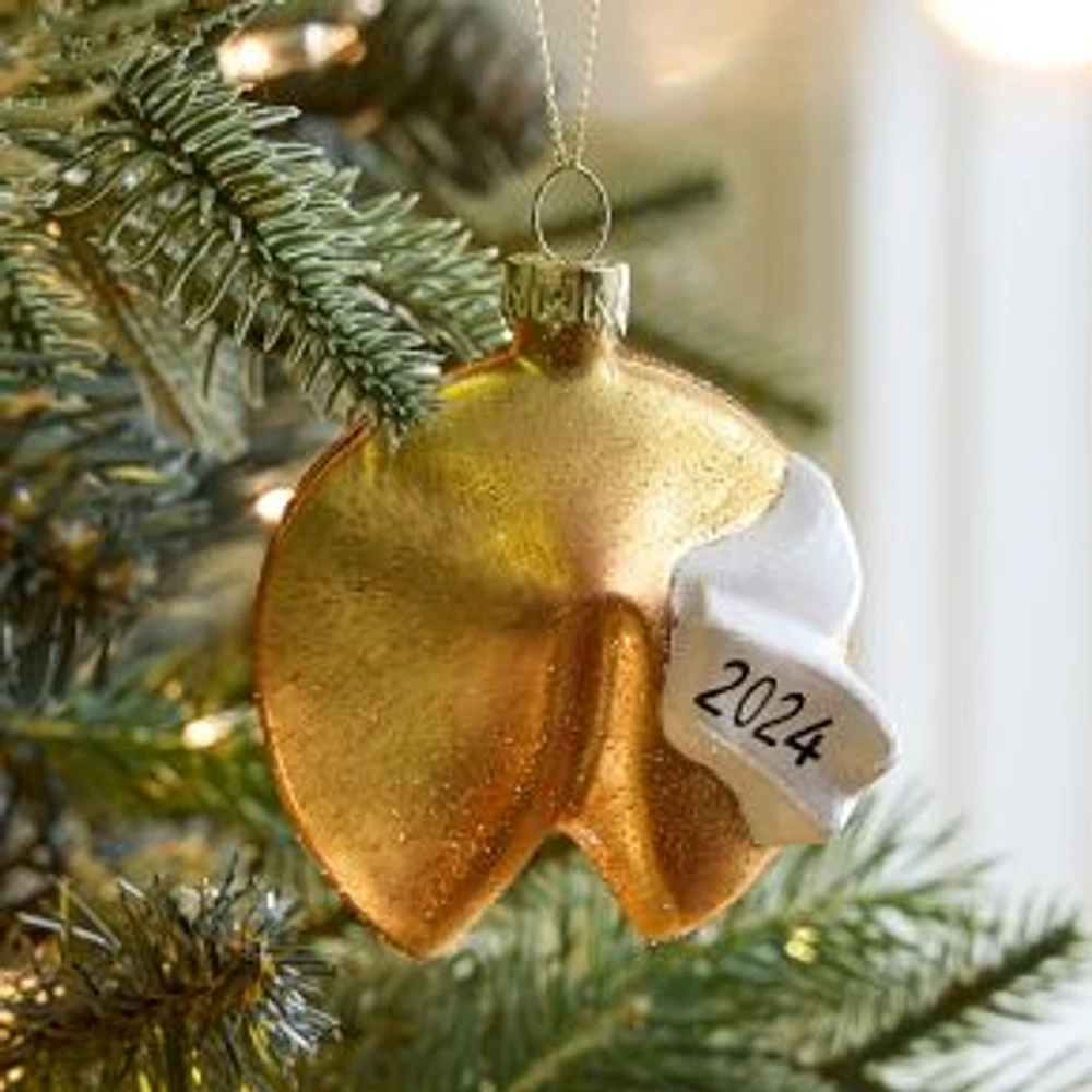 Glass Fortune Cookie Ornament