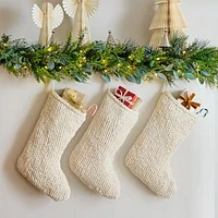 Chunky Knit Stocking, Alabaster, 18"H