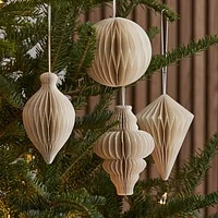 Paper Ornament, Cream, Set of 4