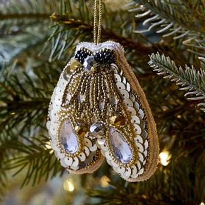 Embroidered Resting Bee Ornament