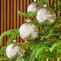 Mercury Glass Ball Boxed Ornaments, Large, Set of 4