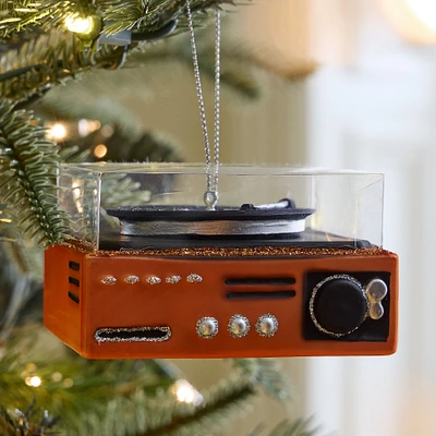 Glass Record Player Ornament | West Elm