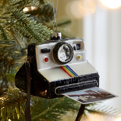 Glass Polaroid Camera Ornament | West Elm