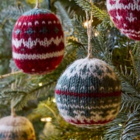 Fair Isle Knit Ball Ornaments (Set of 4) | West Elm