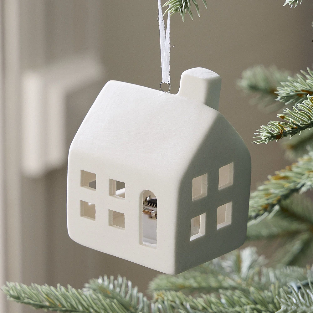 White Ceramic House Ornaments | West Elm