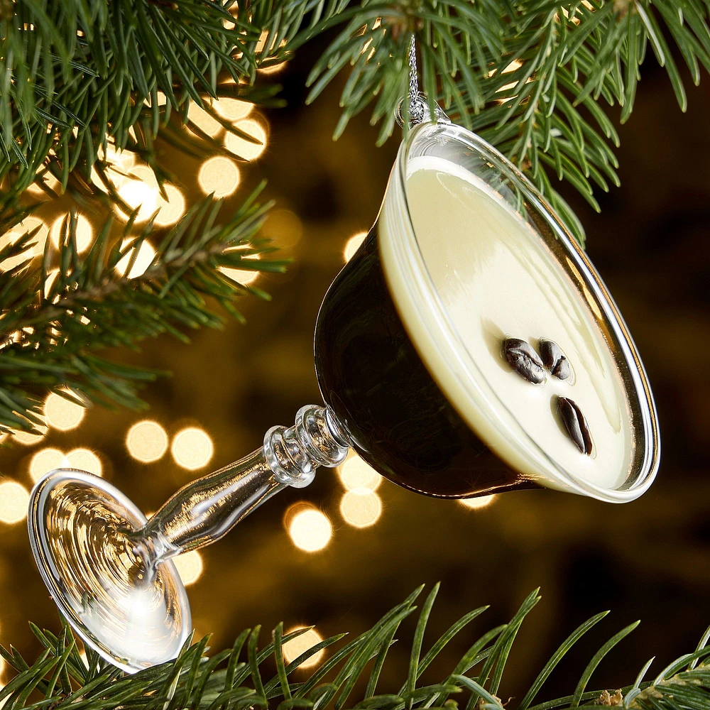 Glass Espresso Martini Ornament | West Elm