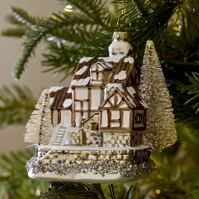 Glass Cabin Ornament | West Elm