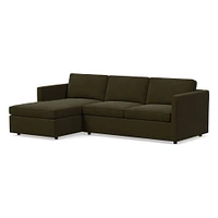 Harris 102" Left 2-Piece Chaise Sectional, Standard Depth, Multi-Seat, Performance Yarn Dyed Linen Weave, Petrol