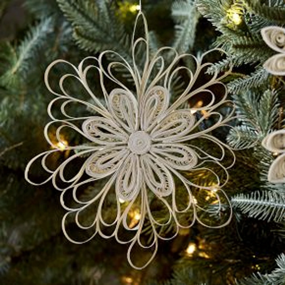 Die Cut Paper Snowflake Ornaments, White, Set of 3