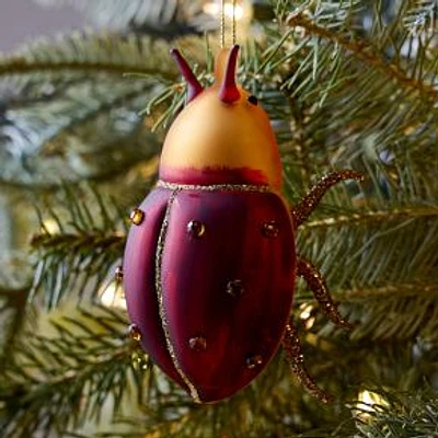 Glass Red Beetle Ornament