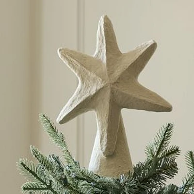 Cotton Mache Tree Topper, White