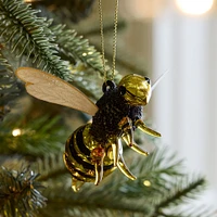 Glass Flying Bee Ornament | West Elm