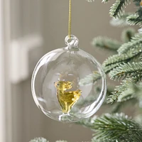 Glass Orb Deer Ornament | West Elm