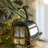 Glass Ski Gondola Ornament | West Elm