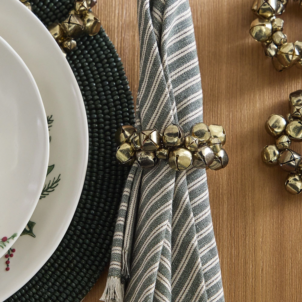 Jingle Bell Metal Napkin Ring Sets | West Elm