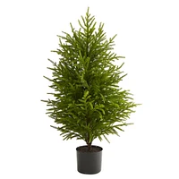 Faux Potted Norfolk Island Pine Tree, 2ft