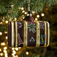 Glass Suitcase Ornament