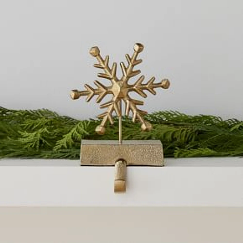 Brass Snowflake Stocking Holder