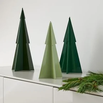 Decorative Lacquer Trees, Green, Set of 3