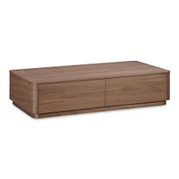 Rina Curved Oak Pedestal Coffee Table (55") | West Elm