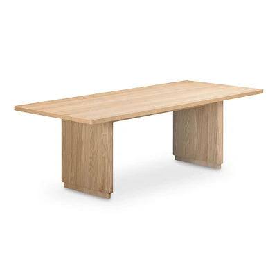 Rina Curved Oak Pedestal Dining Table (88", 104") | West Elm