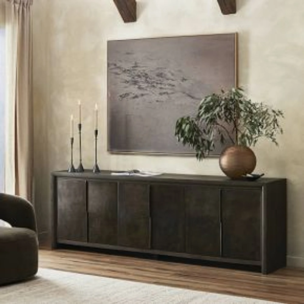 Iva Sideboard, Espresso Oak, Espresso Oak Veneer, Coffee Iron