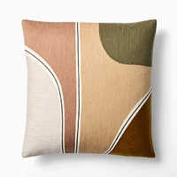 Crewel Outlined Shapes Pillow Cover, 20"x20", Midnight