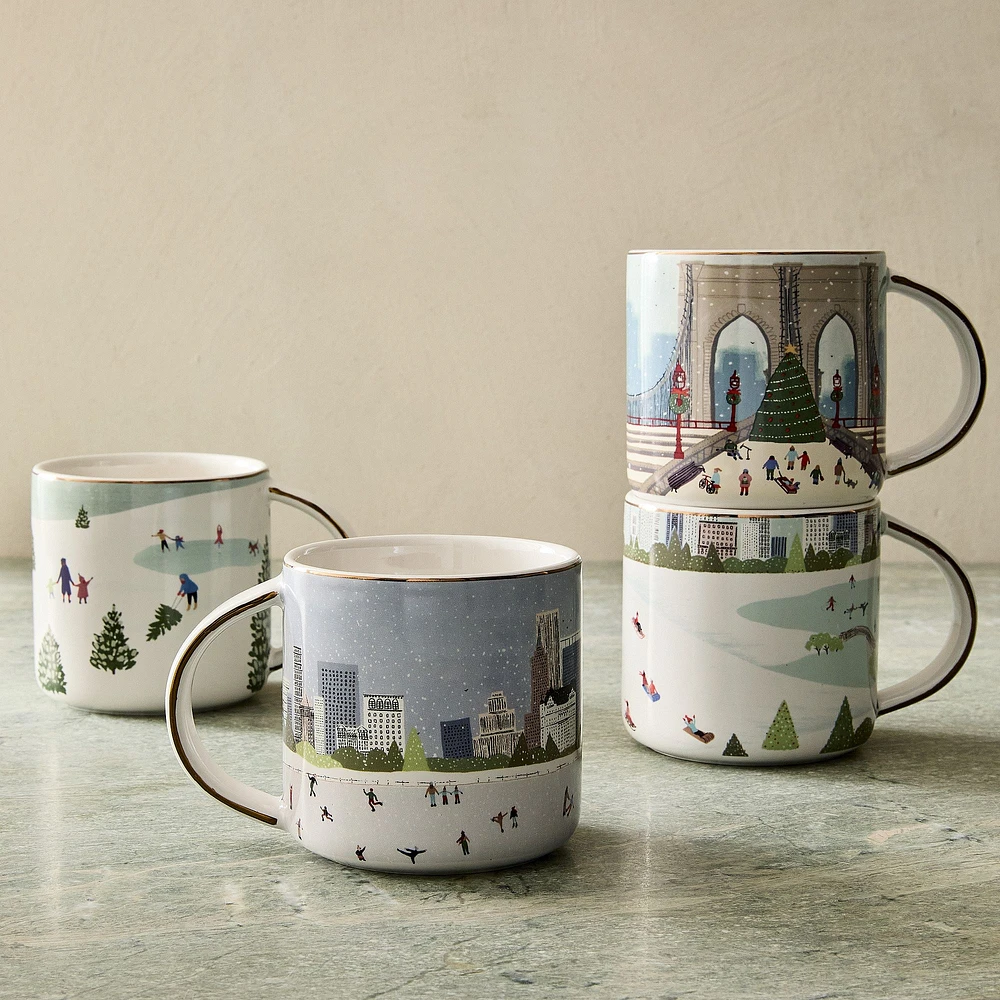 Winter Activities Ceramic Mug Sets | West Elm