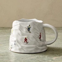 Holiday Skiers Stoneware Figural Mug | West Elm