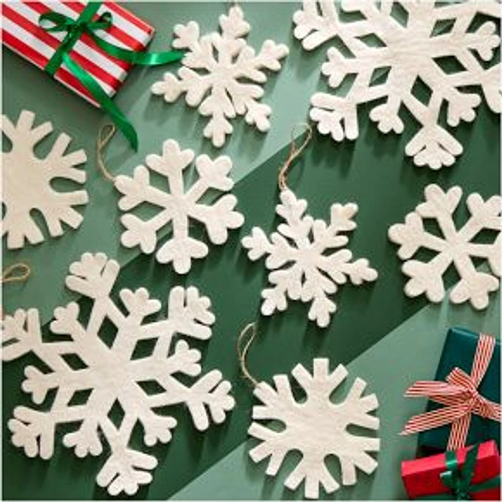 Wool Snowflakes Ornament, Set Of 8