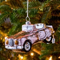 Glass Just Married Car Ornament