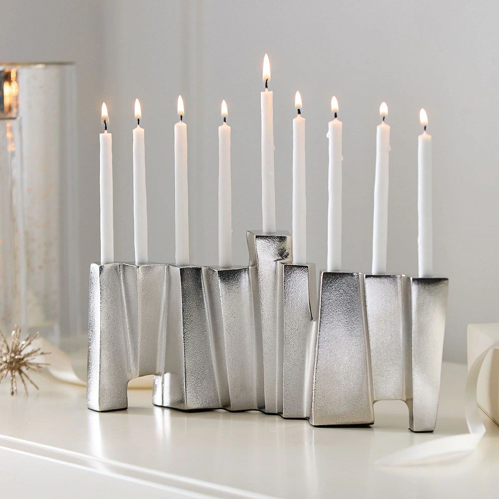 Silver Stepped Menorah | West Elm