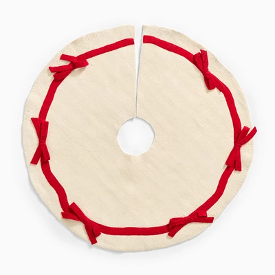 Red Holiday Bows Felt Tree Skirt | West Elm