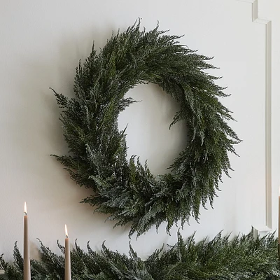 Faux Subtle Glitter Wreath & Garland | West Elm