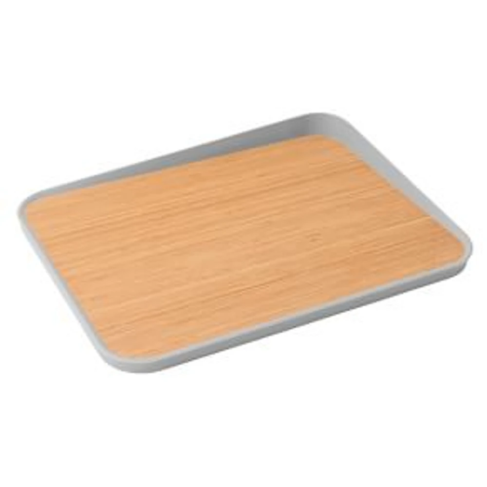 Leo 16.25" Bamboo Cutting Board Anti-Slip, Gray