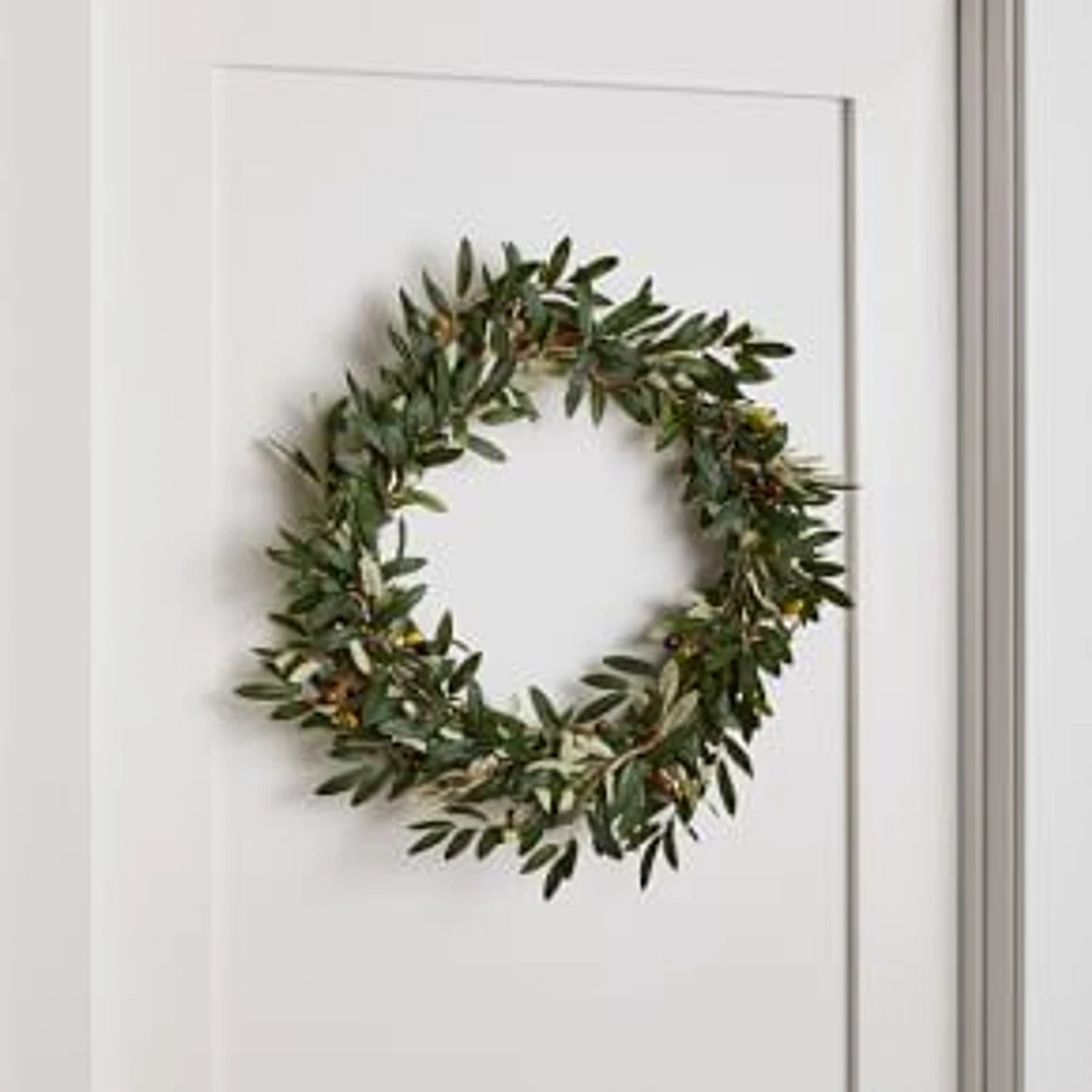 Faux Olive Wreath, Green