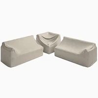 Santa Fe Slatted 3 Piece Sectional Set 3: L-Shaped 3 Piece Sectional Protective Cover