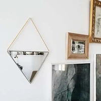 SZKLO Glass TriangleWall Mirror, 10.5"Wx14"H