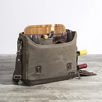 City Travel Wine Tote In Khaki & Brown