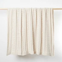 Made*Here New York 100% Cotton Fisherman Knit Throw