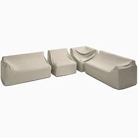 Santa Fe Slatted 4 Piece Sectional Set 6: L-Shaped 4 Piece Sectional Protective Cover