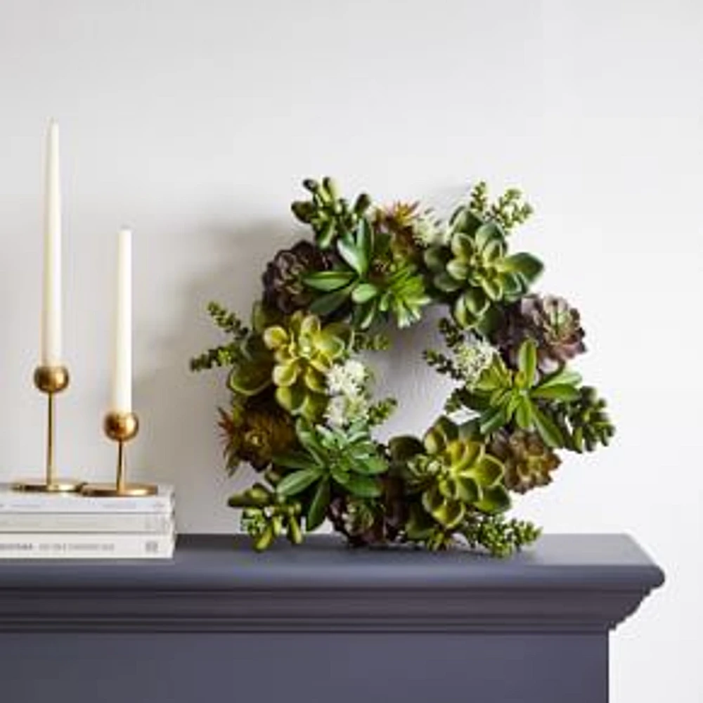 Succulent Wreath, 20 Inch