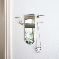 SZKLO Glass Arc Mirror Jewelry Organizer